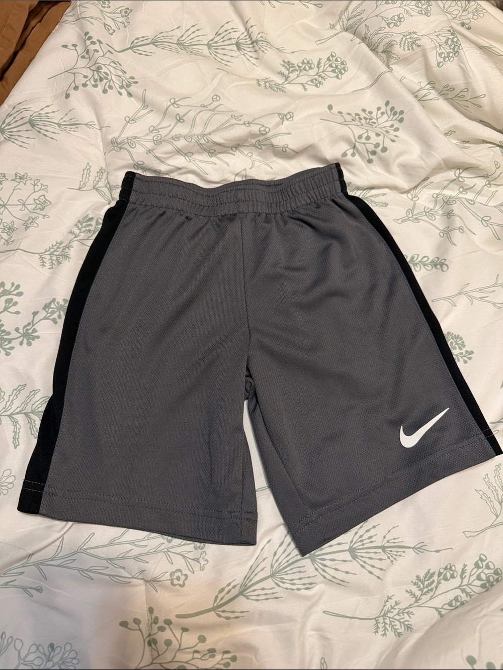 Boys Nike Black and Gray Athletic Mesh Shorts